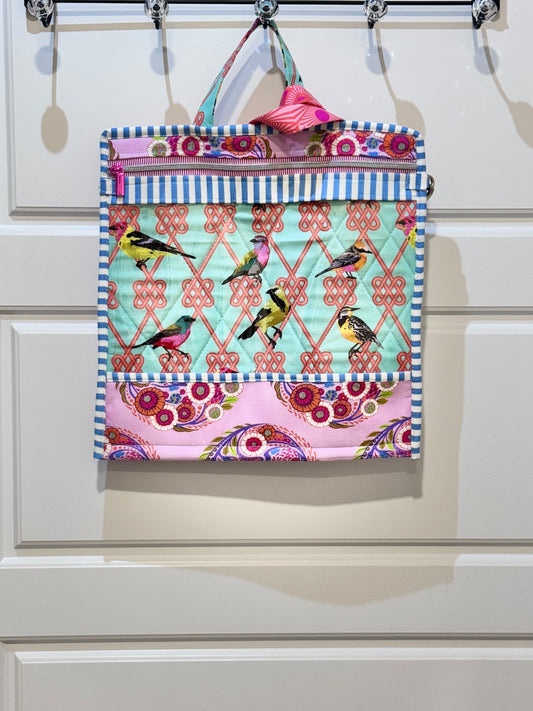 Large Project Bag Tula Pink Strawberry Birdcage