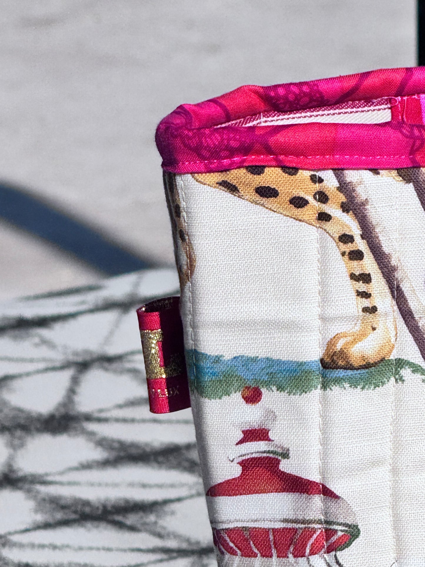 Beach Bag Big Tote Italian Leopard Chinoiserie