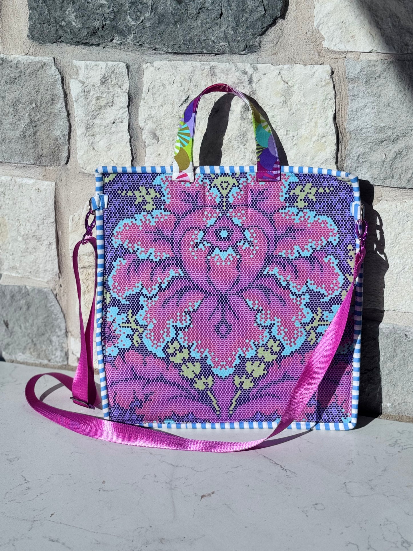Large Project Bag Tula Pink Fans and Stars Crossbody