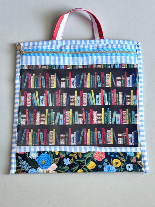 Large Project Bag Rifle Paper Curio Navy and Florals
