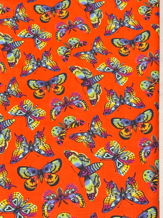 Tula Pink Daydreamer Butterflies Orange Free Spirit