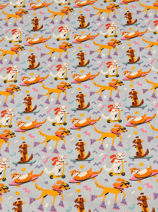 Cat And Dog skating and  scooter