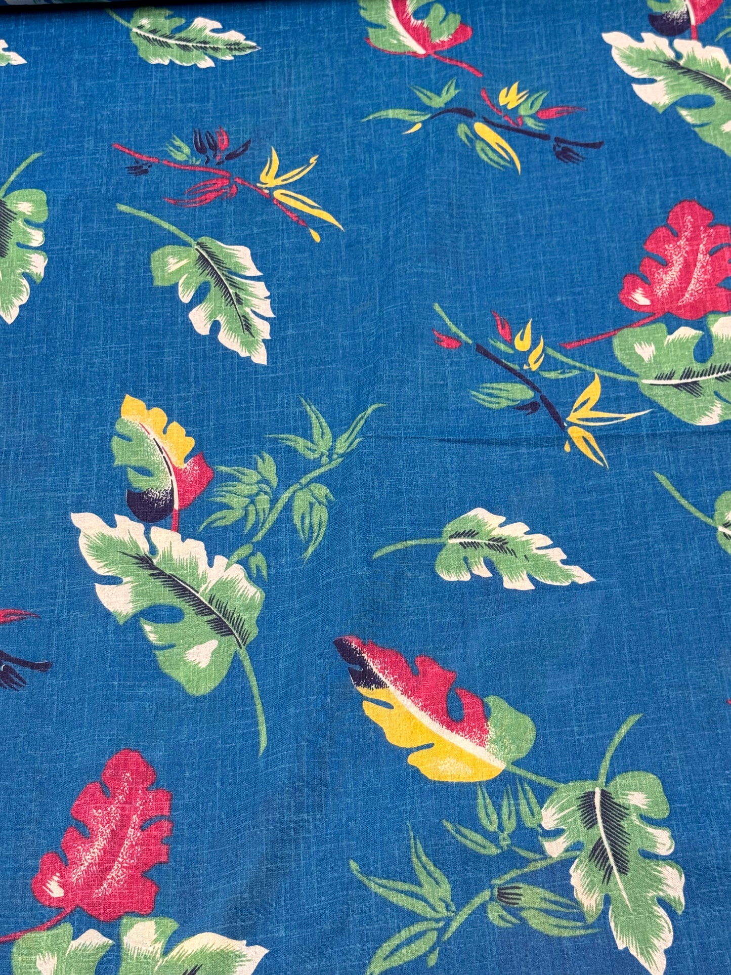 Leafs and twigs Blue Unbranded Cotton Fabric