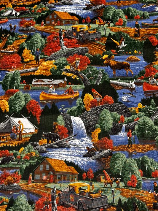 Springs Creative THE GREAT OUTDOORS USA Novelty Fabric