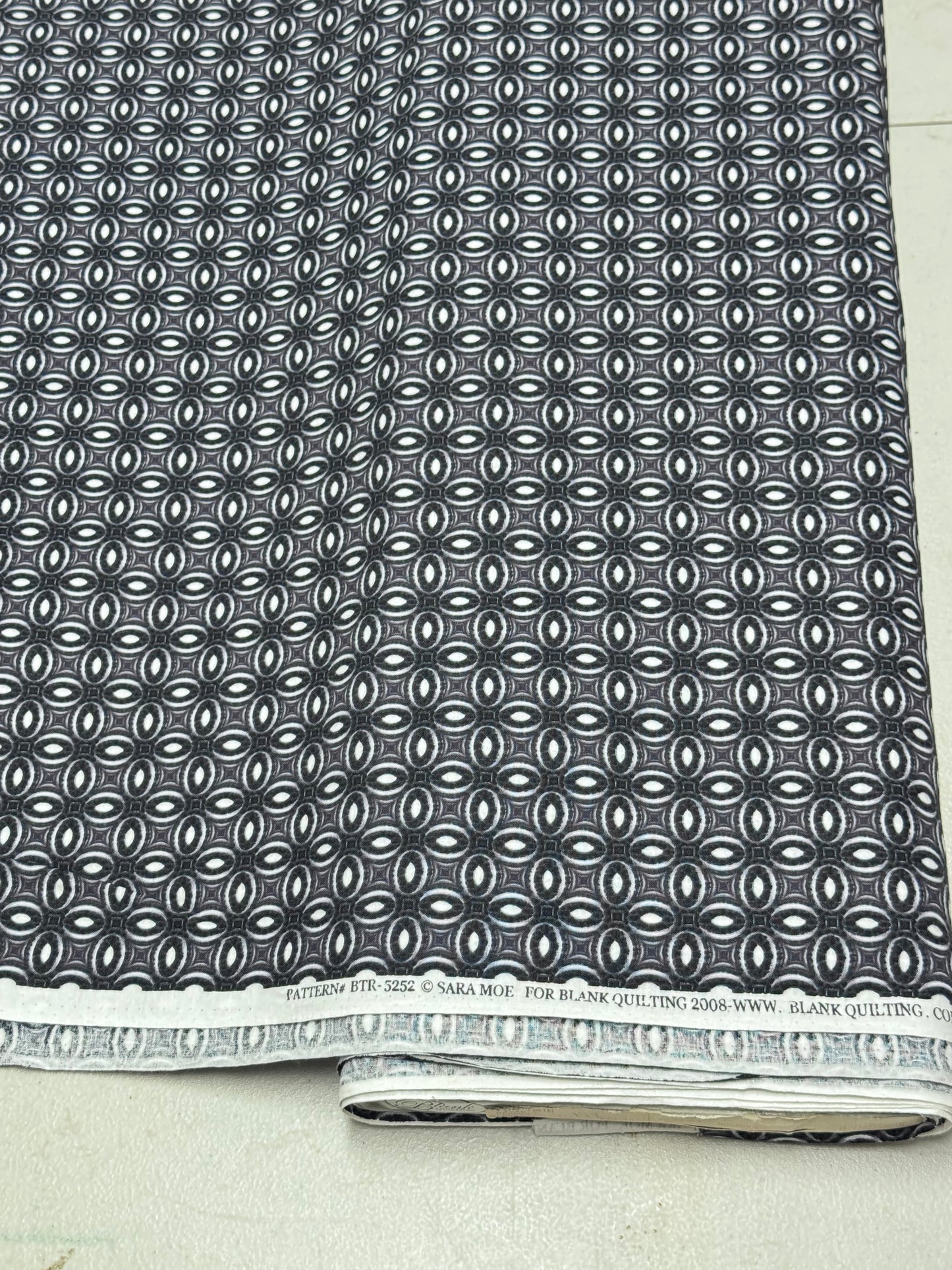 Sara Moe Moondance Blank Quilting Black and White GEO Print Fabric