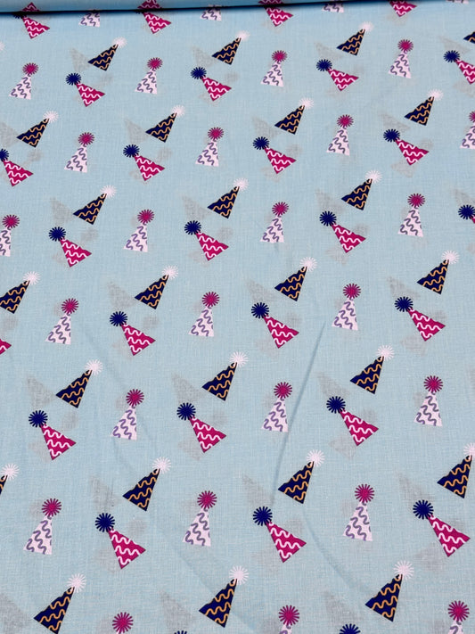 Unmarked CELEBRATION HATS on Blue Fabric