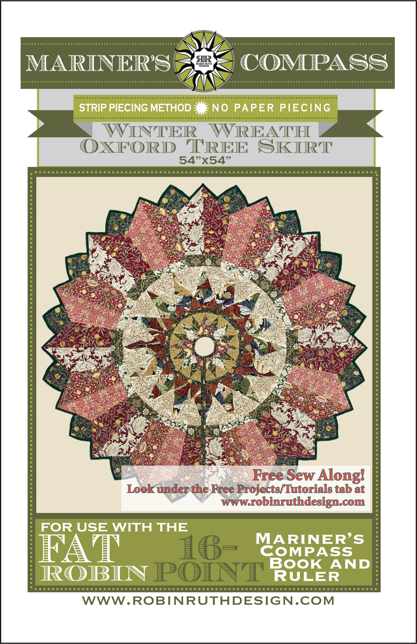 RR255 Winter Wreath Fat Robin Quilt Pattern