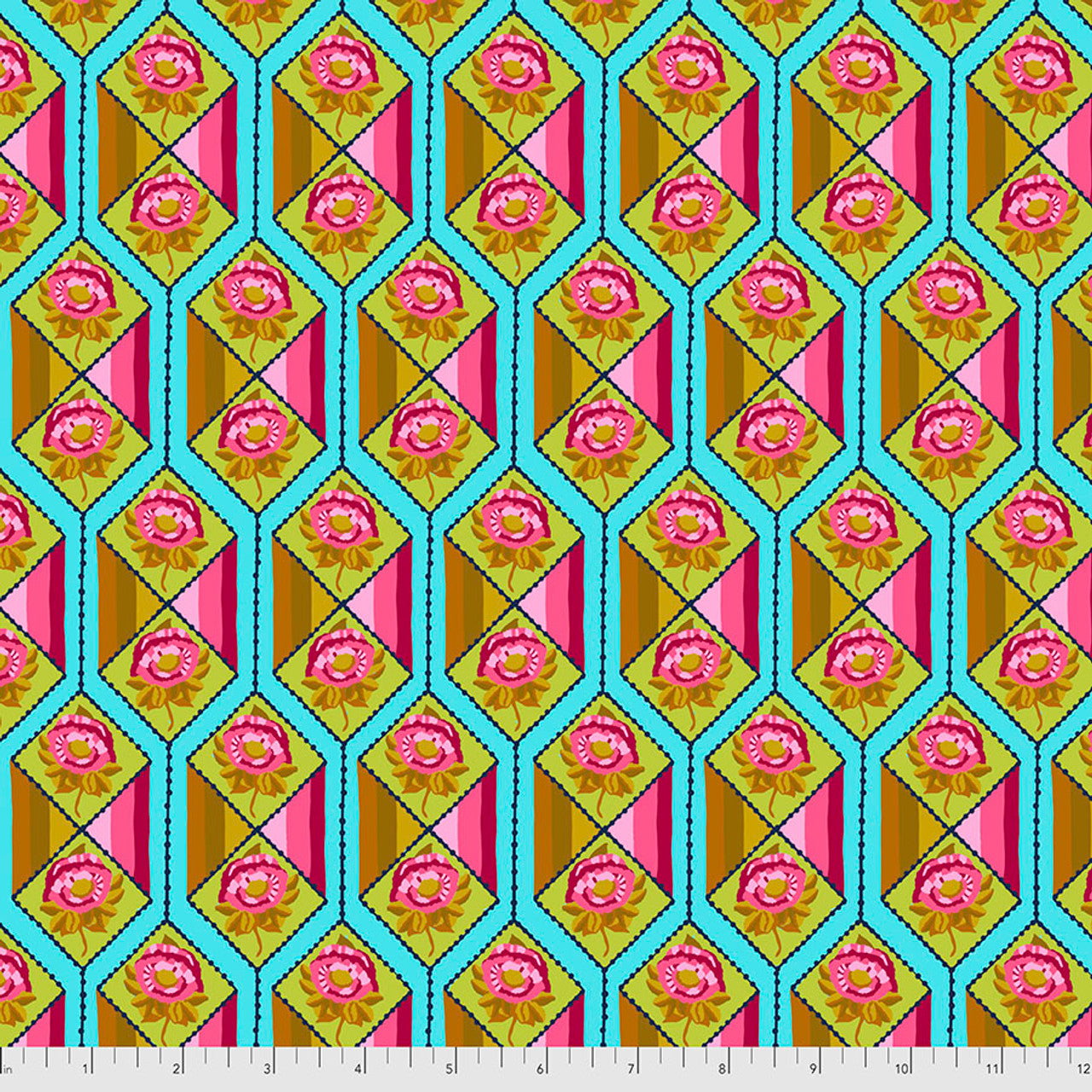 PWAH157.AQUA Facets Aqua ALWAYS, AM by Anna Maria Sold by the Half Yard