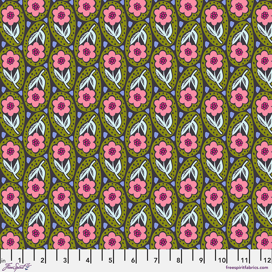PWAH197.OLIVE GIGGLE in OLIVE by Anna Maria Sold by the Half Yard