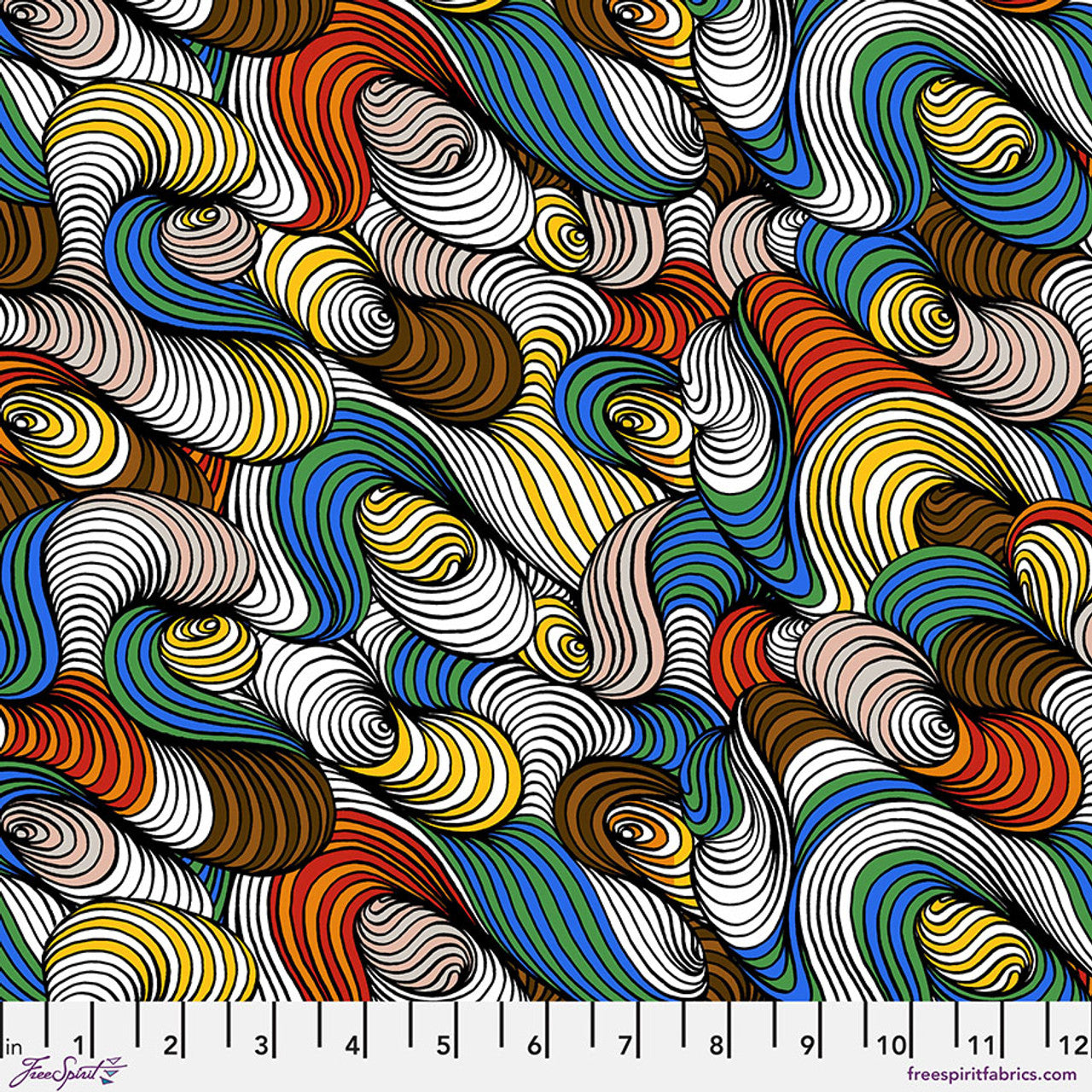 PWAL032.MULTI Snuggle BioGeo Energy by Adrienne Leban for Free Spirit Fabric