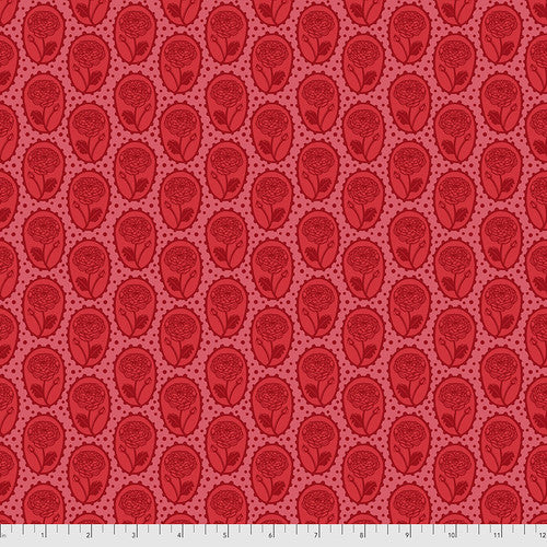 Locket in CORAL Red Love ALWAYS, AM by Anna Maria Sold by the Half Yard