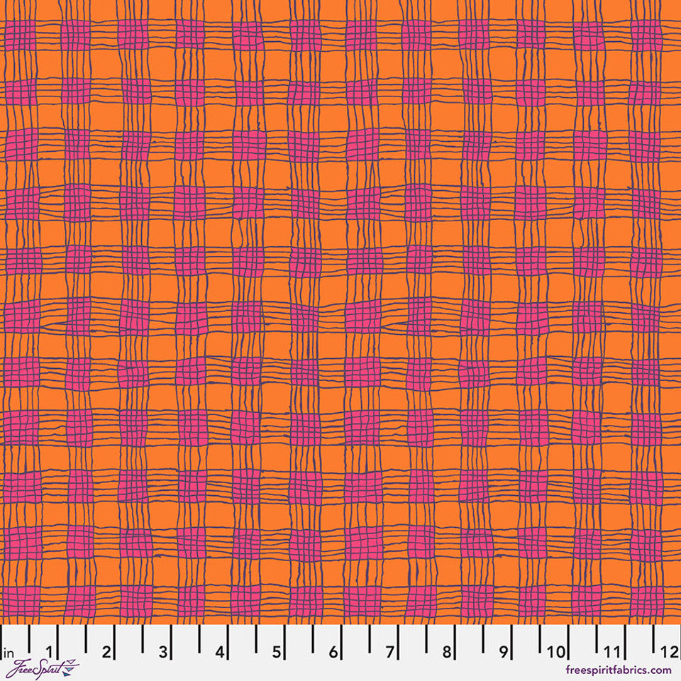 Gingham CORAL Orange Brandon Mably Kaffe Fassett Collective