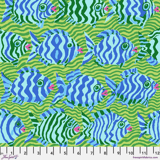 Minnows LIME by Brandon Mably for Kaffe Fassett Collective FABRIC
