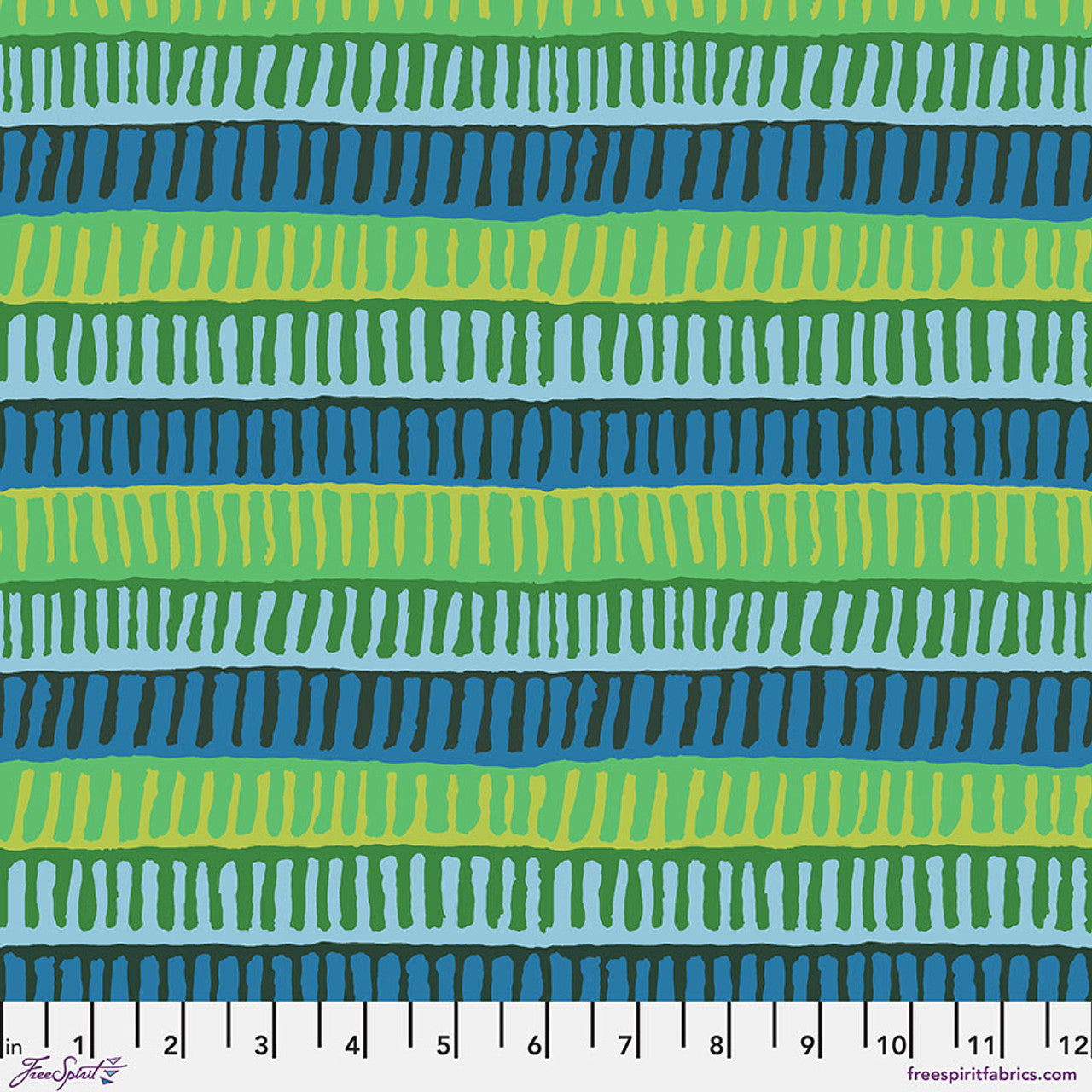Zipper Stripe GREEN by Brandon Mably for Kaffe Fassett Collective Sold by the Half Yard