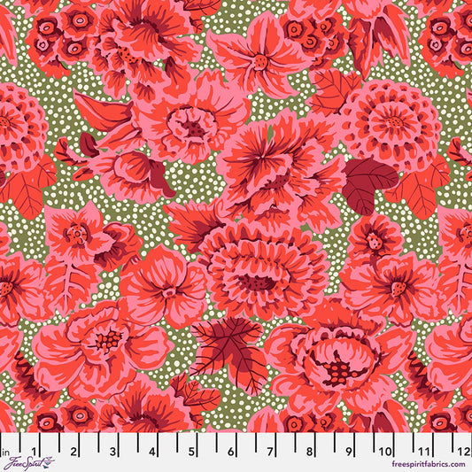 Floral with Dots RED Kaffe: From the Archives | Kaffe Fassett Collective Sold by the Half Yard - PRE-ORDER