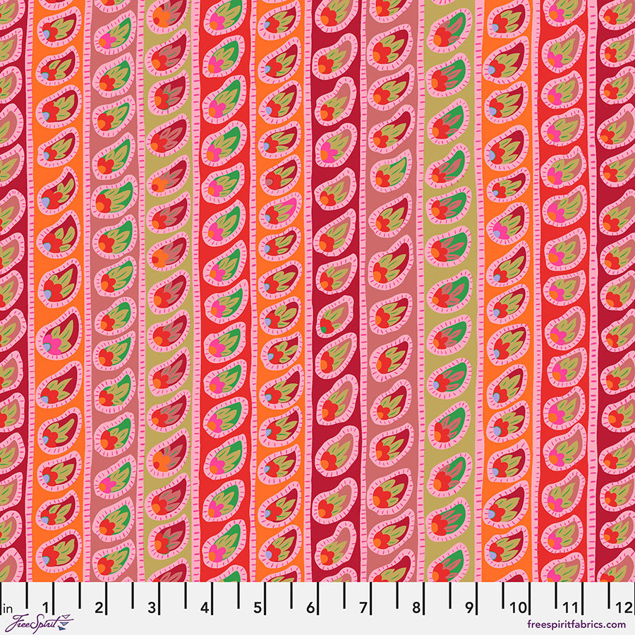 Paisley Stripe RED Kaffe: From the Archives | Kaffe Fassett Collective Sold by the Half Yard - PRE-ORDER