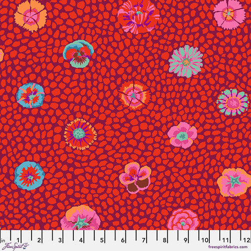 Guinea Flower RED Kaffe Fassett Collective Sold by the Half Yard