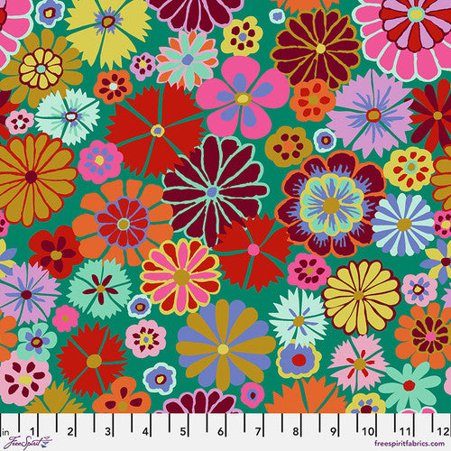 Folk Flower Multi (Green) Kaffe Fassett Collective Sold by the Half Yard