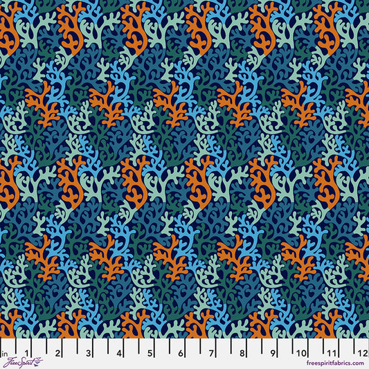 Seagrass Blue Rising Tide by Monika Forsberg Fabric Sold by the Half Yard