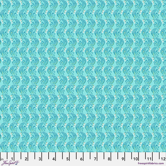 January - Turquoise - Language of Flowers by Odile Bailloeul for Free Spirit Fabric