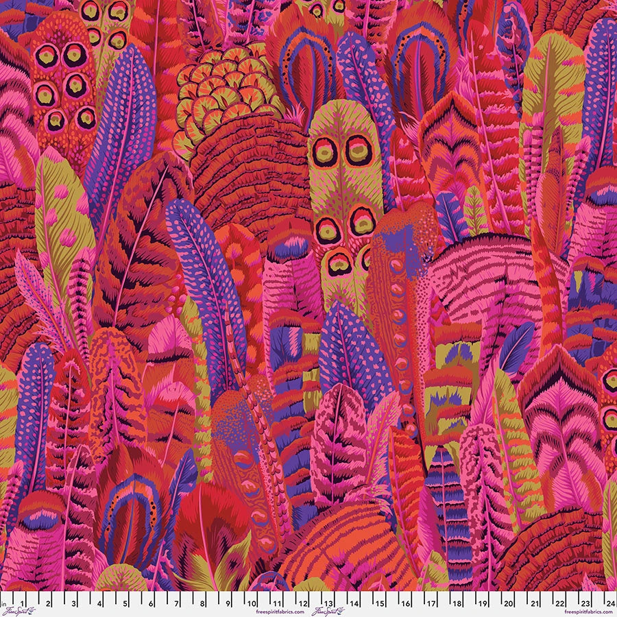Feathers RED by Philip Jacobs for Kaffe Fassett Collective Sold by the Half Yard