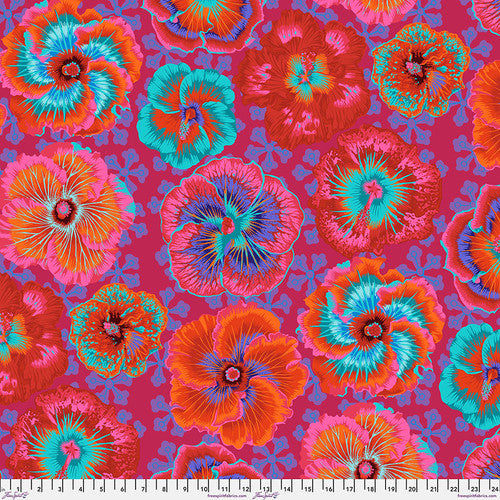 Floating Hibiscus RED Philip Jacobs for Kaffe Fassett Collective Sold by the Half Yard