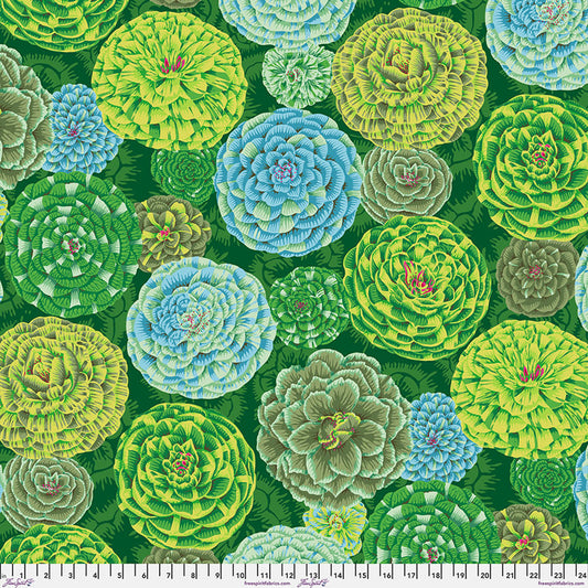 Japonica GREEN Philip Jacobs Kaffe Fassett Collective Sold by the Half Yard