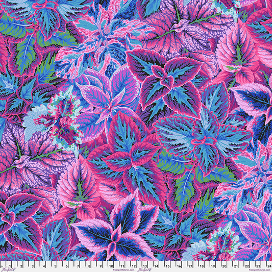 Bold Leaves BLUE by Philip Jacobs for Kaffe Fassett Collective Sold by the Half Yard