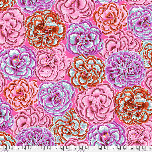 Picotee Carnations PINK by Philip Jacobs for Kaffe Fassett Collective Sold by the Half Yard