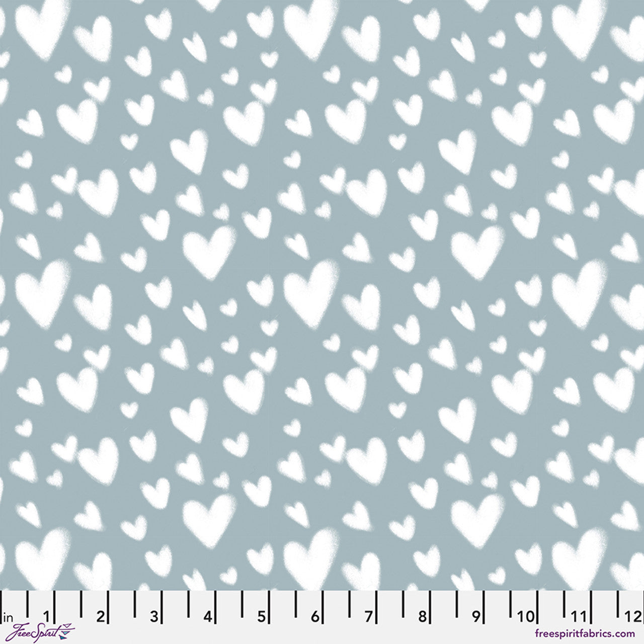 *PRE-ORDER Cloud Hearts - Blue Love Letters by Club Hauer for Free Spirit Fabric PWRH131.BLUE