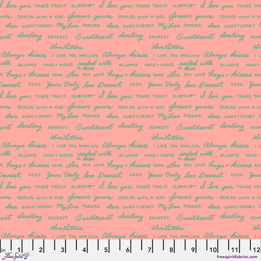 *PRE-ORDER Sweet Nothings- Pink Love Letters by Club Hauer for Free Spirit Fabric PWRH138.PINK