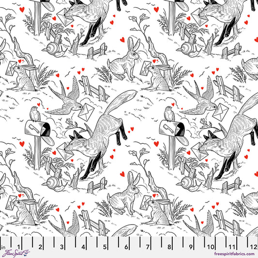 *PRE-ORDER Toile - White Love Letters by Club Hauer for Free Spirit Fabric PWRH140.WHITE