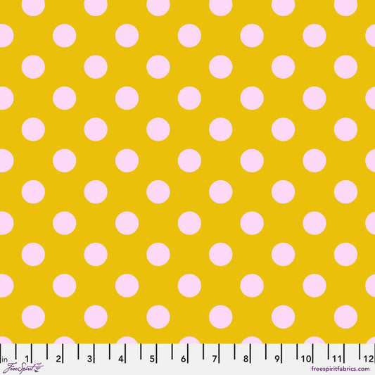 Pom Pom Spot MARIGOLD Yellow True Colors by Tula Pink Sold by the Half Yard