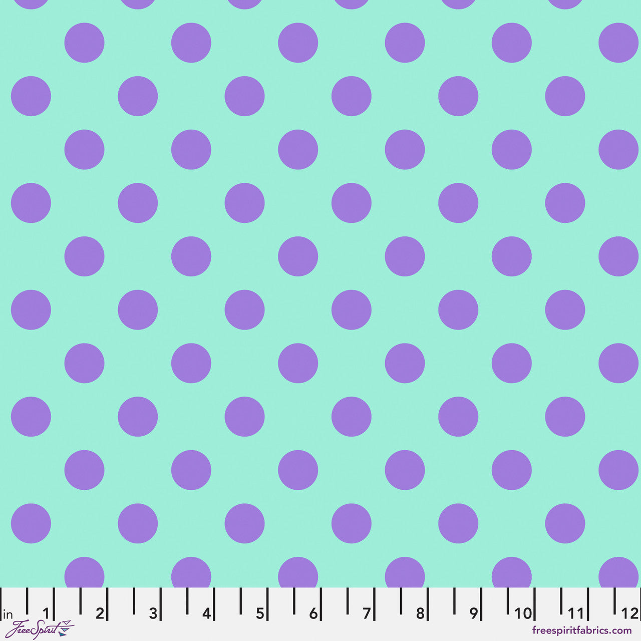 Pom Pom Spot PETUNIA Blue True Colors by Tula Pink Sold by the Half Yard