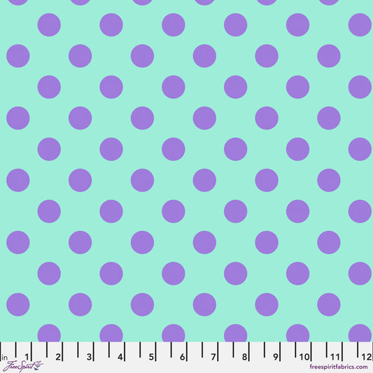 Pom Pom Spot PETUNIA Blue True Colors by Tula Pink Sold by the Half Yard