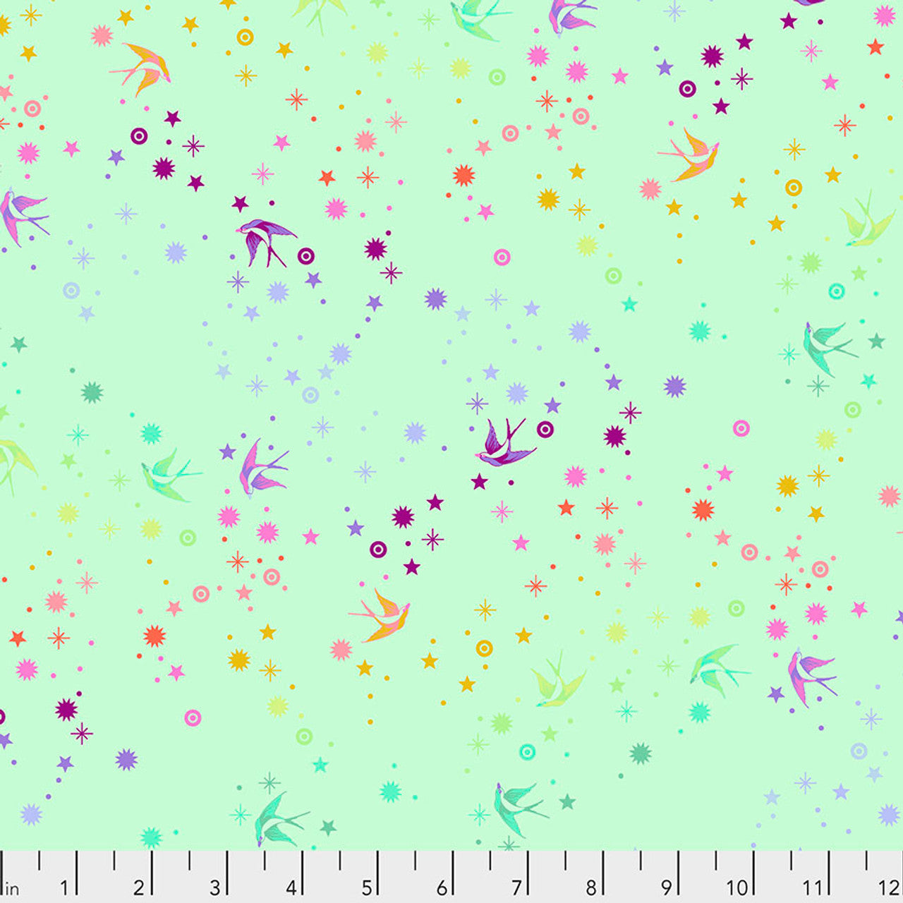 Tula's True Colors Fairy Dust MINT by Tula Pink Fabric Sold by the Half Yard