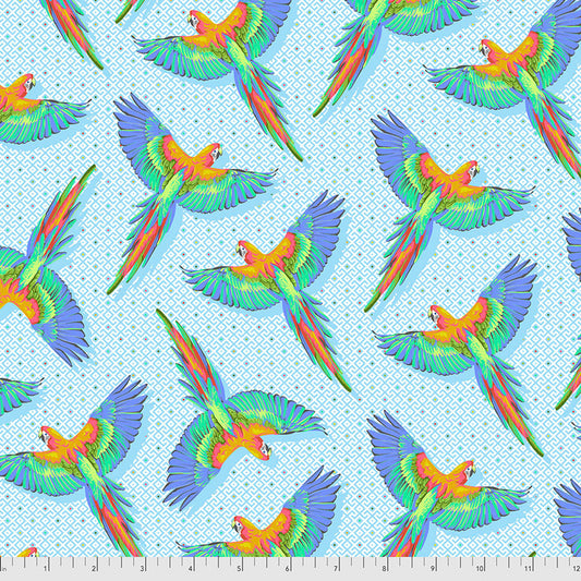 PWTP170.CLOUD MACAW YA LATER Cloud Blue by Tula Pink Fabric