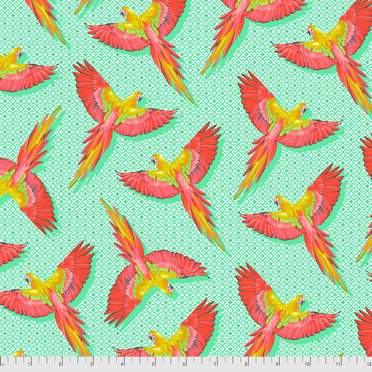 PWTP170.mango MACAW YA LATER Mango Blue by Tula Pink Fabric