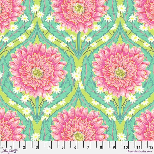 Daisy and Confused MOONBEAM Green UNTAMED Tula Pink Sold by the Half Yard