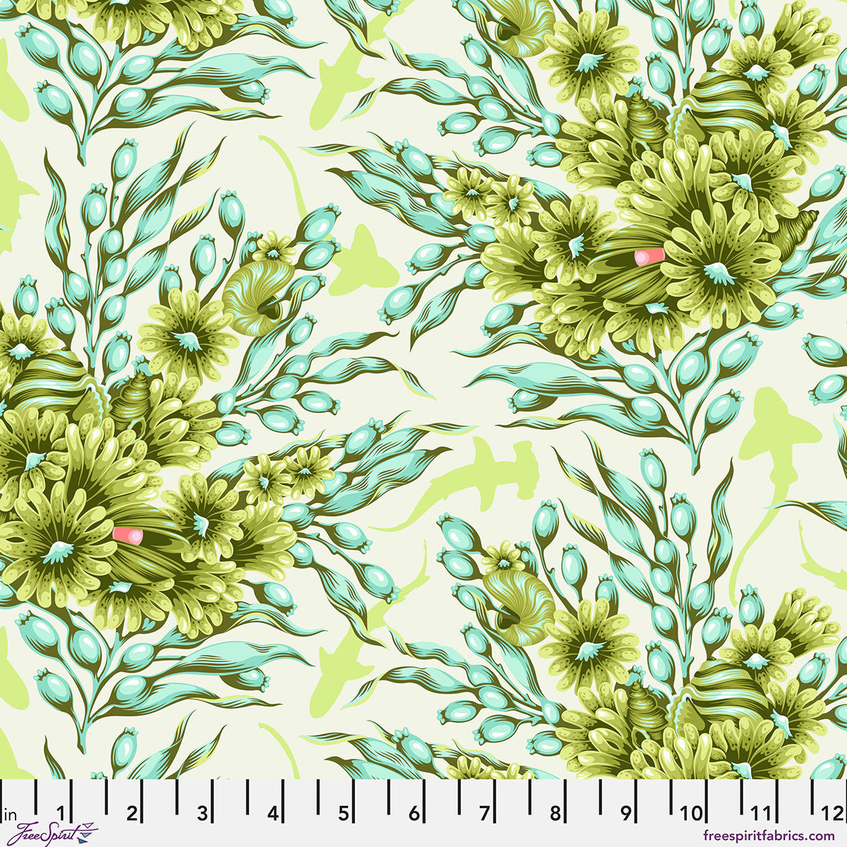 Shadow Sharks Seagrass - scrappy print
