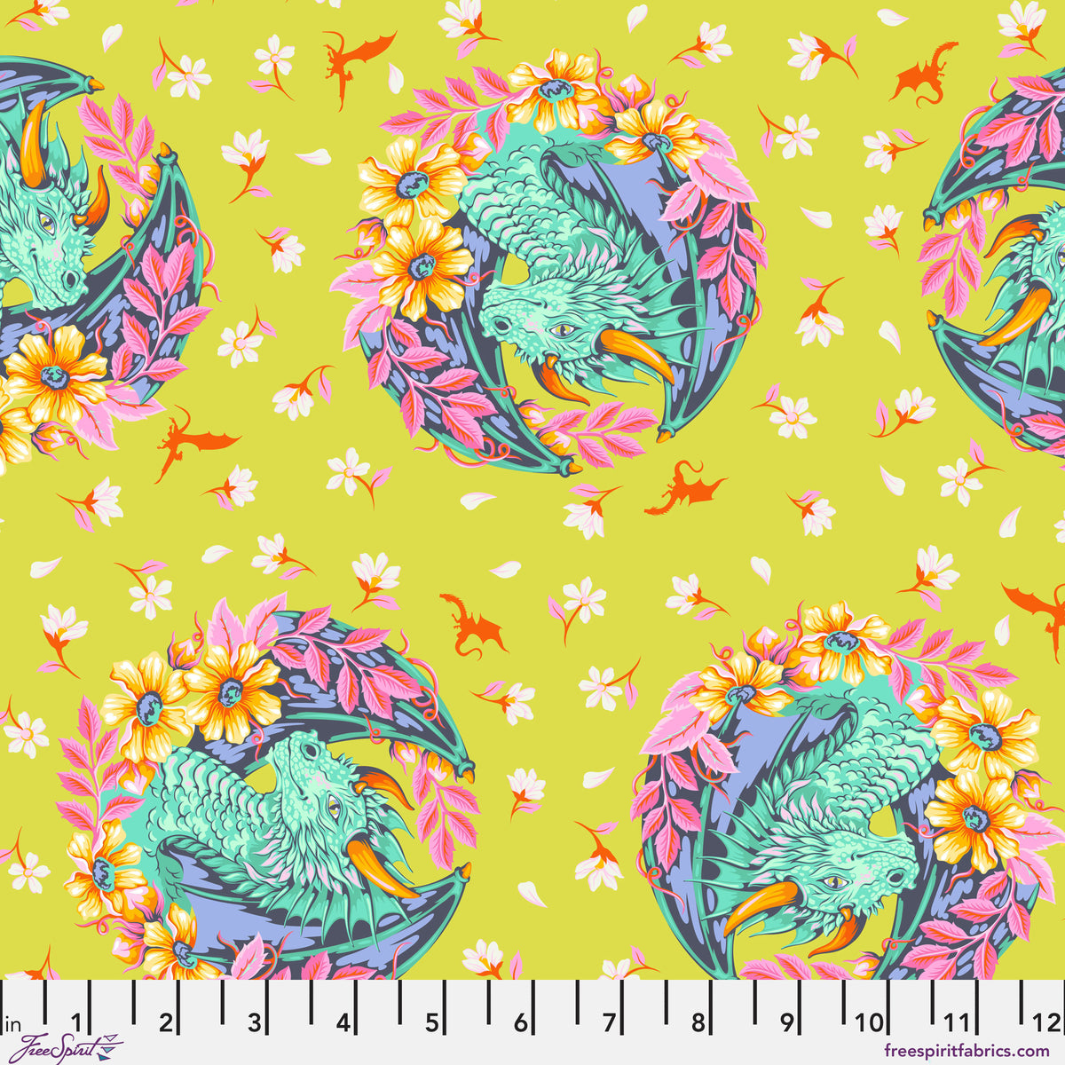 PWTP282.APPLE Tula Pink Dragon Ball She Apple Legendary Free Spirit Cotton Fabric