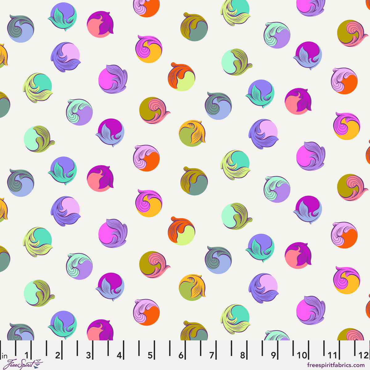 PWTP286.PEARL Tula Pink Gumdrop Pearl Legendary Free Spirit Cotton Fabric