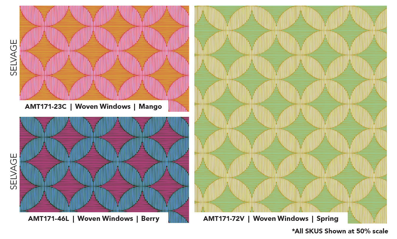 AMT171-72V Rhapsody Woven Windows Spring by Anna Maria Textiles Sold by the Half Yard