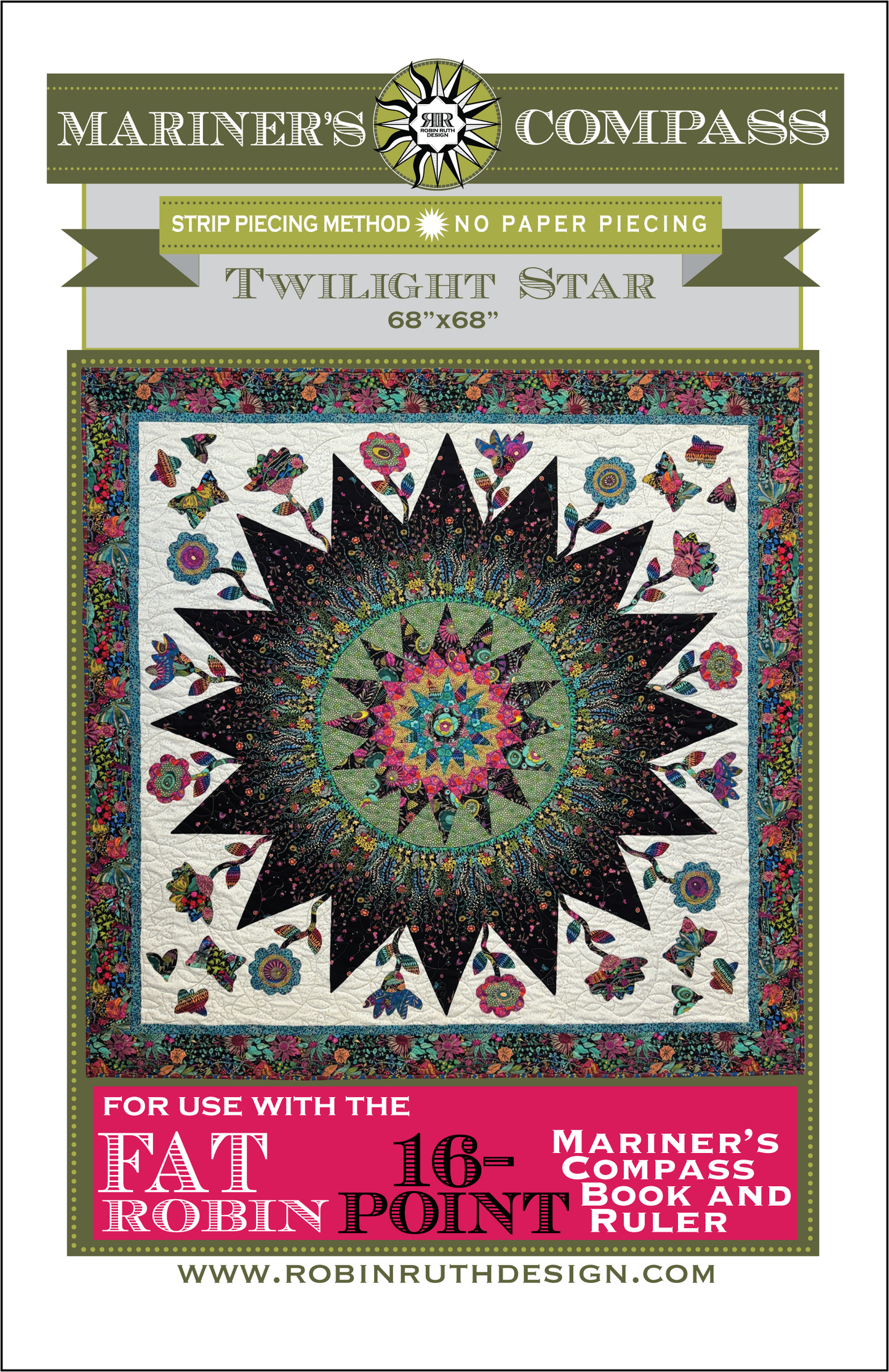 RR252 Twilight Star Fat Robin Quilt Pattern