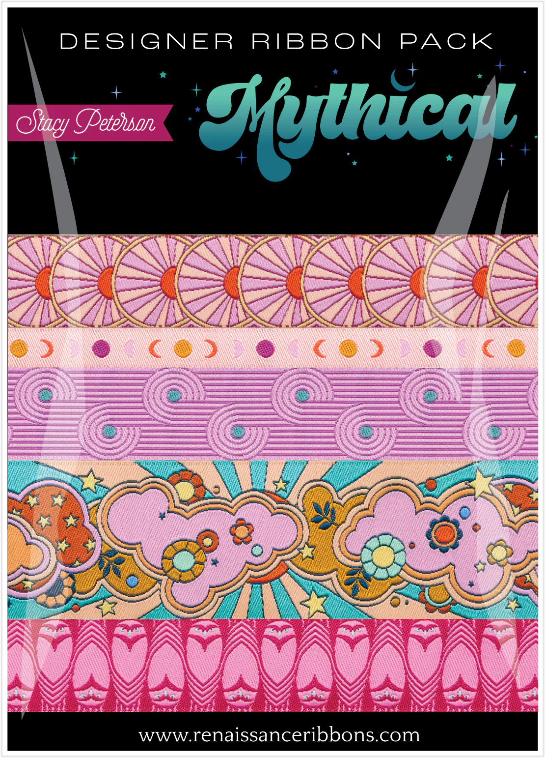 Stacy Peterson MYTHICAL MAGENTA DESIGNER Ribbon PACK by Renaissance Ribbons