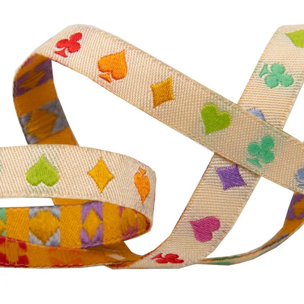 Tula Pink - Curiouser Suited and Booted Ecru-3/8" Ribbon by the yard Renaissance Ribbons