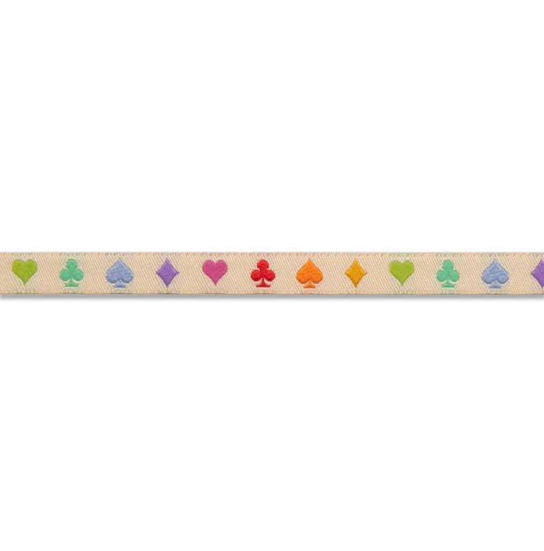 Tula Pink - Curiouser Suited and Booted Ecru-3/8" Ribbon by the yard Renaissance Ribbons