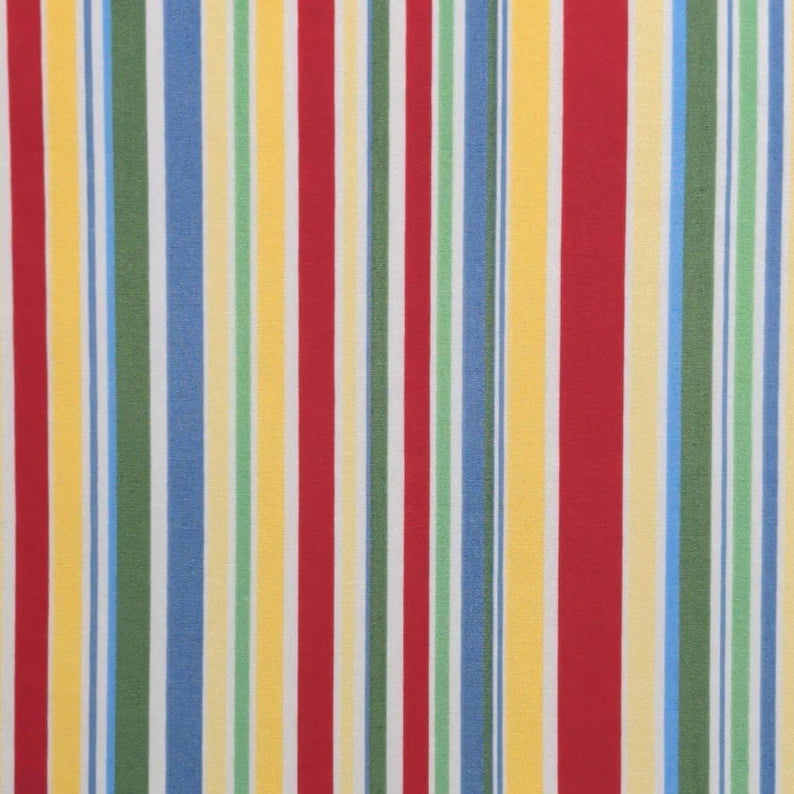 Michael Miller Fabrics C1684-2806 Cha Cha Stripe - Yellow, Red, Blue, Green, White Stripe Fabric