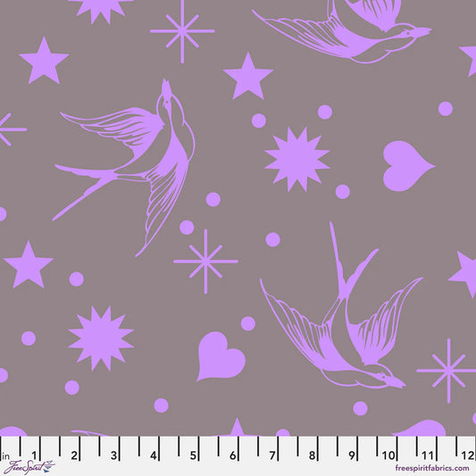 Neon Fairy Flakes MYSTIC Purple NEON TRUE COLORS by Tula Pink Fabric Sold by the Half Yard