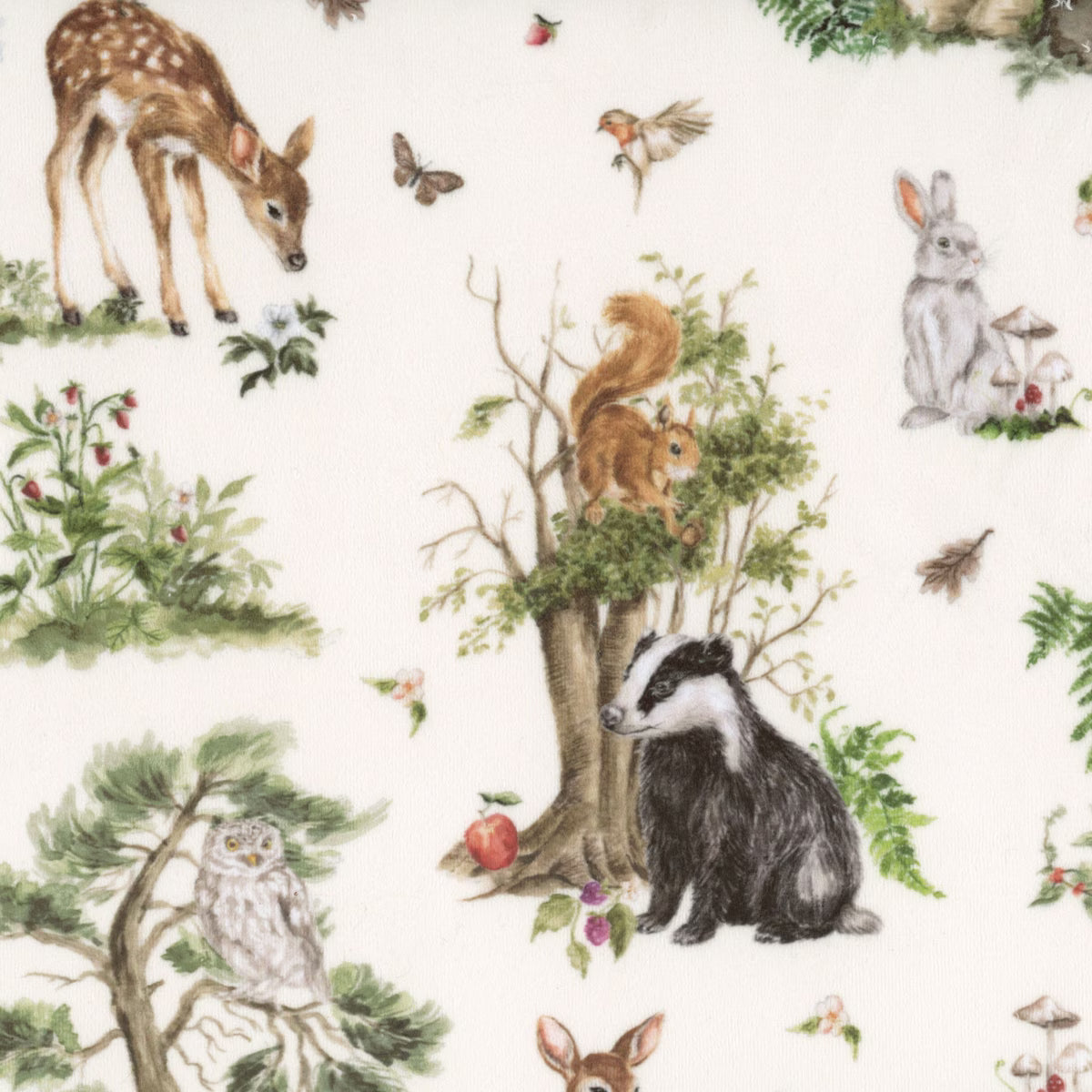 Fable & Fern Quilting Cuddle 40060-11QC Eggshell Woodland Tales by Watercolour Heart for Moda Fabrics